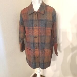 Norton McNaughton Multicolor Plaid Pea Coat
